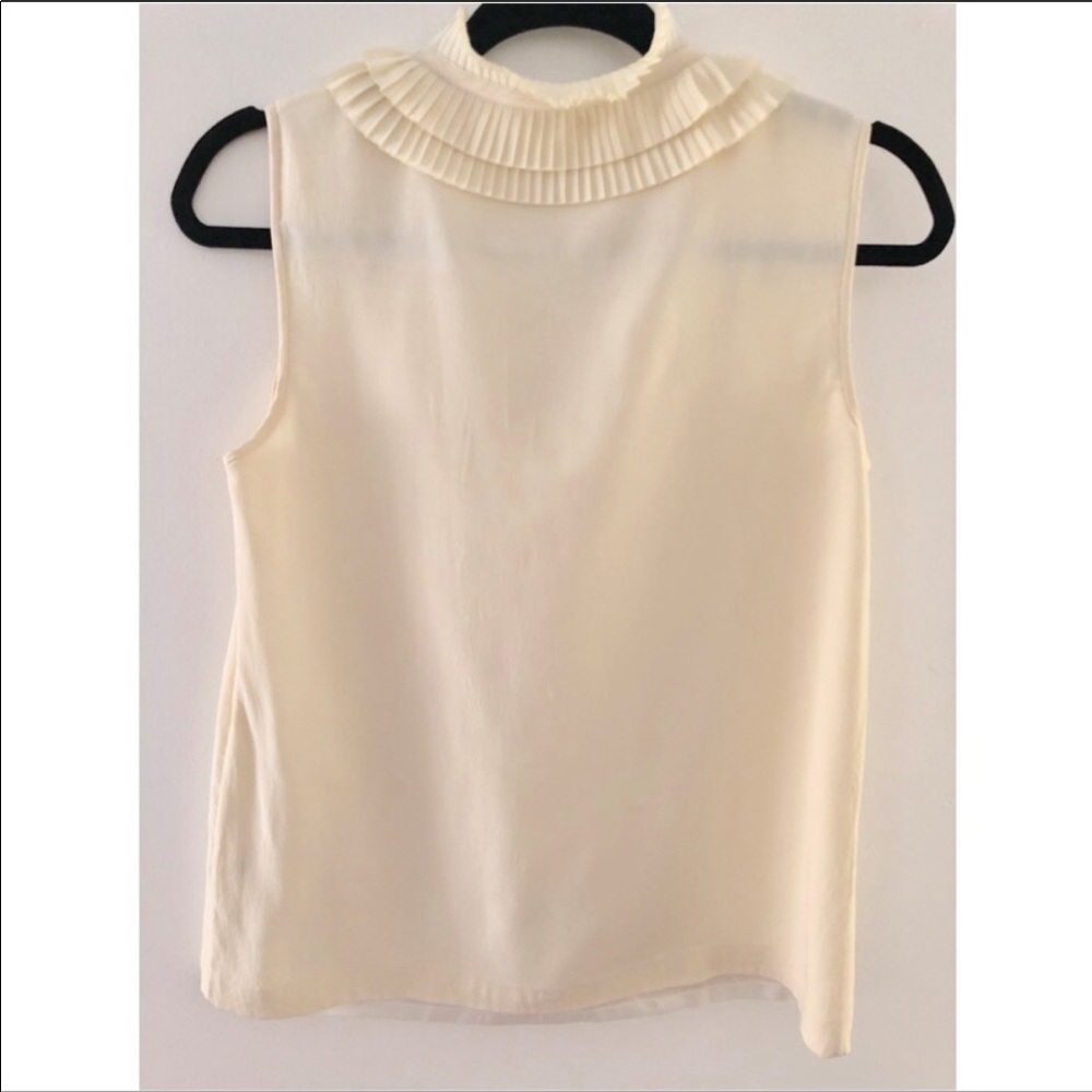 Kate spade pleated collar bow tie neck blouse top - Picture 3 of 4